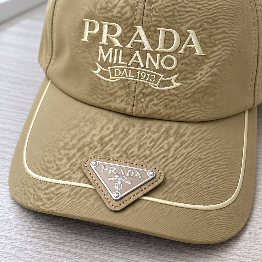 Prada Khaki Cap with Logo Embroidery - Picture 6 of 6